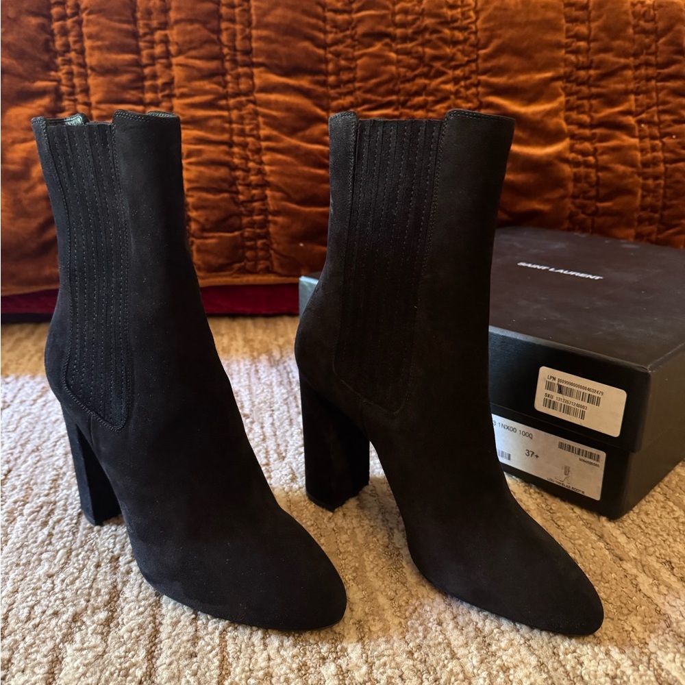 Saint Laurent Black Ankle Booties - Picture 2 of 6